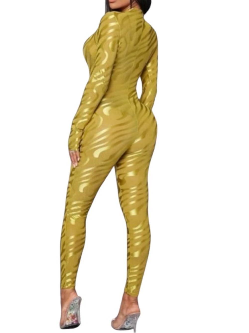 SHEIN SXY Mock Neck Mesh Unitard Jumpsuit size M NWT